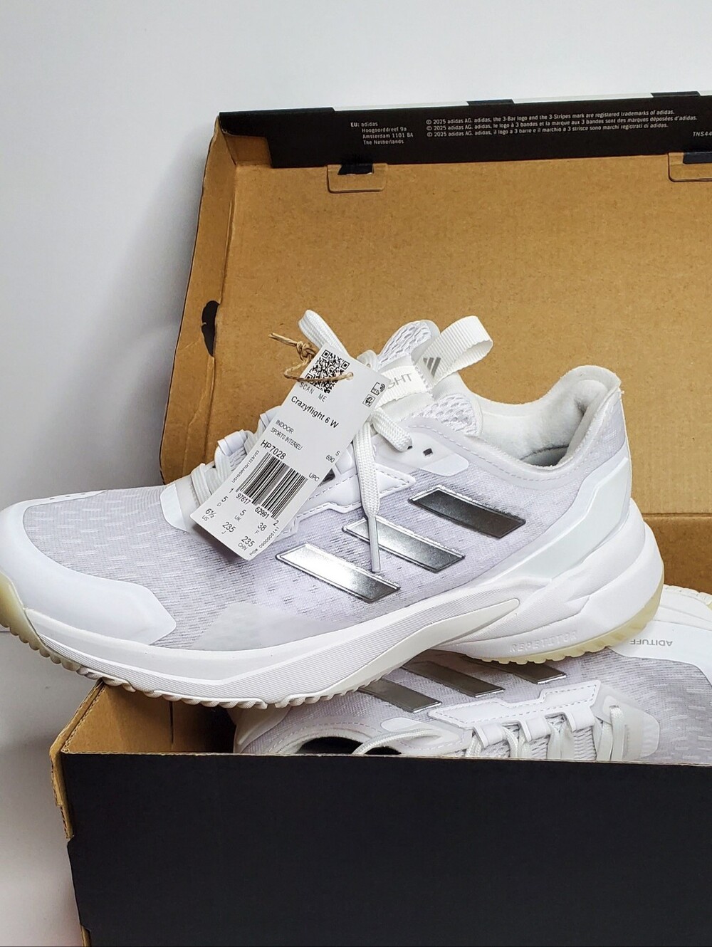 Adidas Crazyflight 6 Silver White NWT Shoes Size 6.5